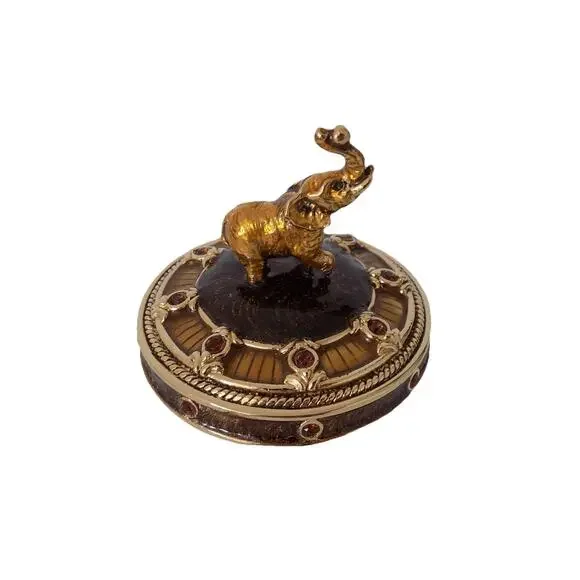 St. John Home lidded candle elephant rhinestones NEW in box - Picture 2 of 7